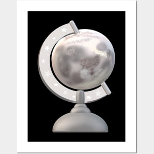 Moon Globe (Black) Posters and Art